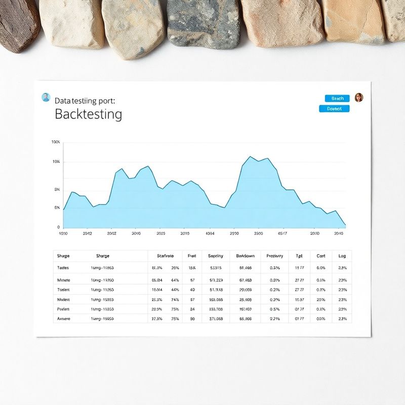 Structured backtesting report with Sharpe ratio chart, drawdown curve, and trade log